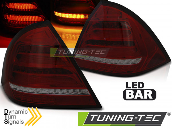 LED Lightbar Design Rückleuchten für Mercedes Benz C-Klasse W203 04-07 Limousine Rot/Rauch Dynamische Blinker